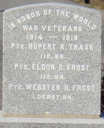 Nova Scotia: Little River war memorial, south face