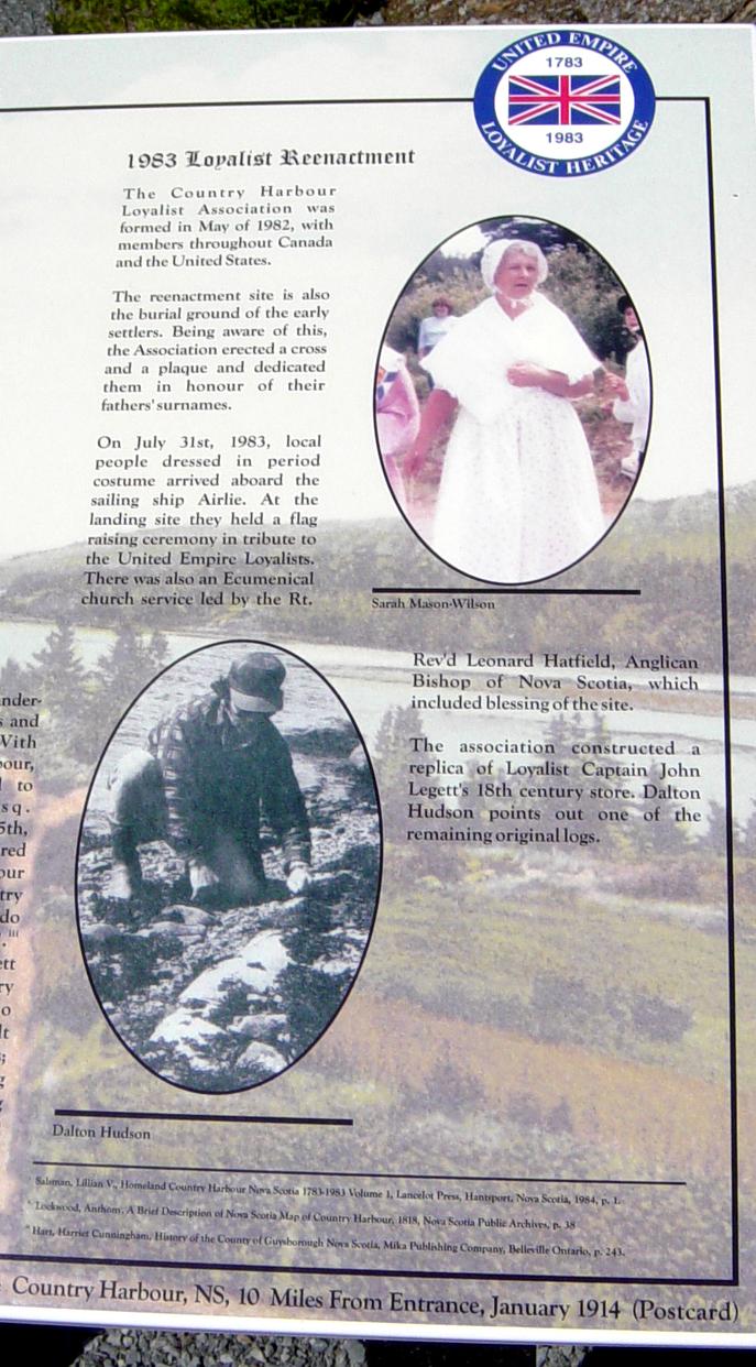 Country Harbour: Loyalist Trail roadside park, west interpretative panel