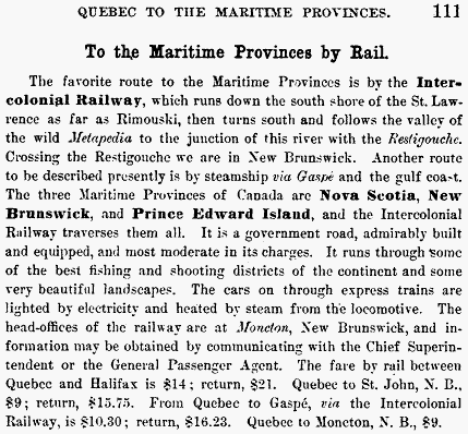 Intercolonial Railway passenger trains, 1891