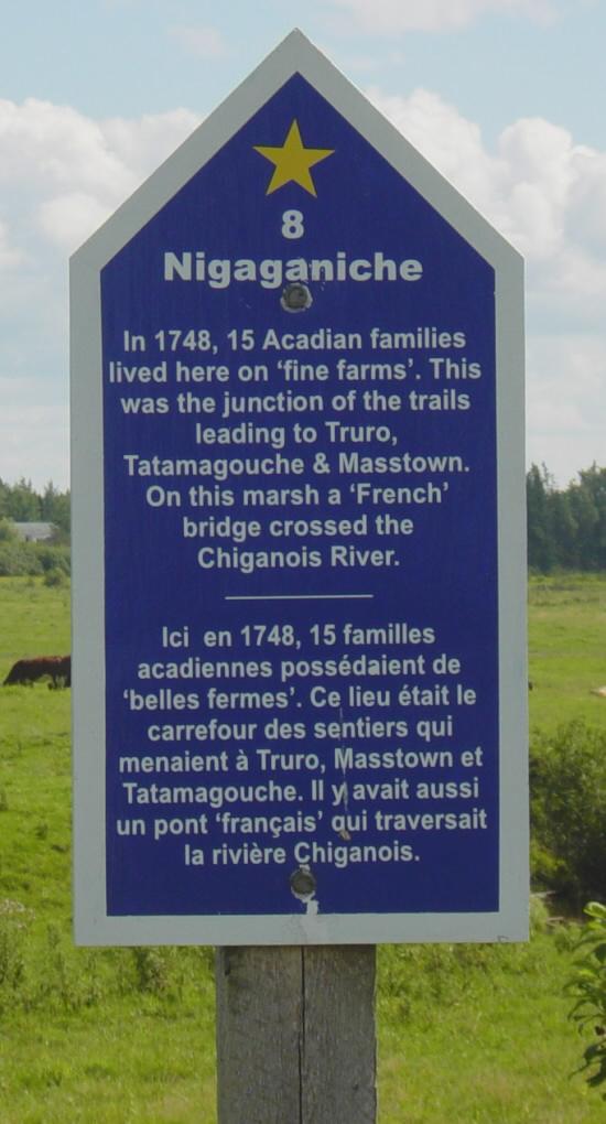 Colchester County: Acadian Heritage sign #8, Belmont