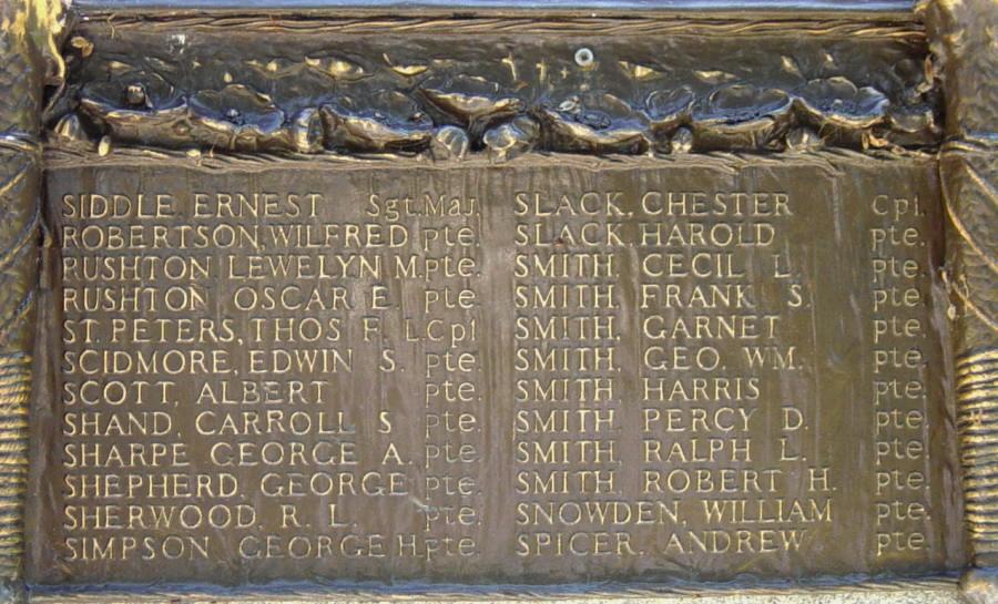Cumberland County war memorial monument, west face plaque #6