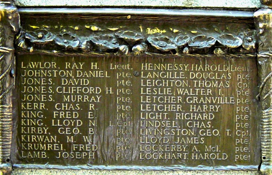 Cumberland County war memorial monument: North face