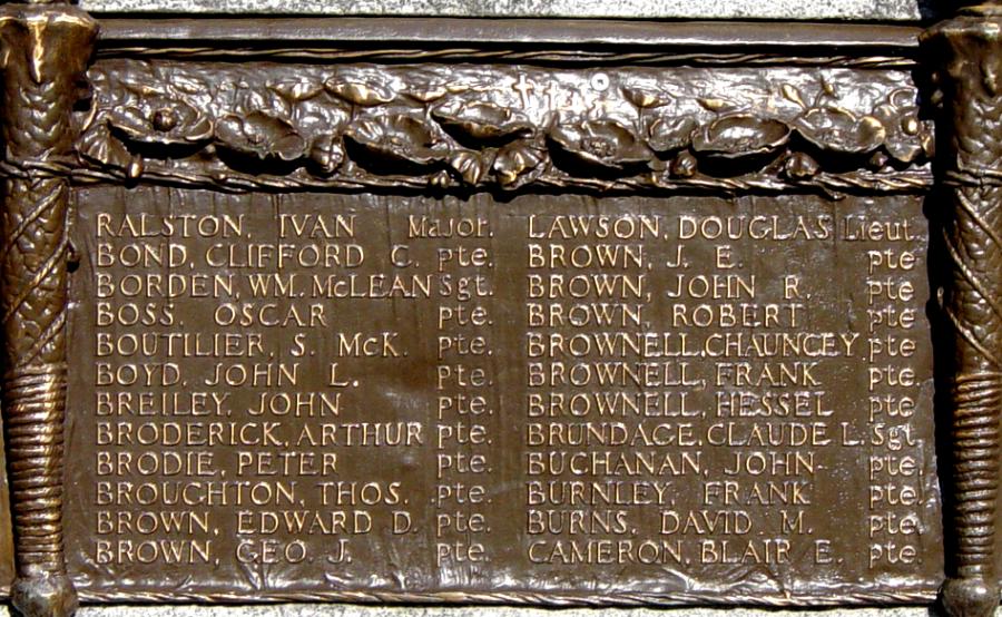 Cumberland County war memorial monument, east face, upper row, plaque #2