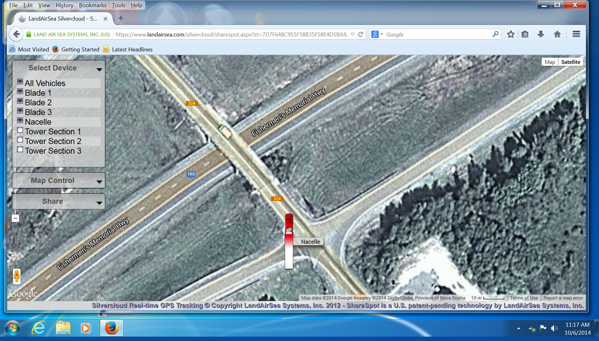 Silvercloud-Real-time-GPS-Tracking-LandAirSea-Systems-Inc-South-Canoe-2014oct06-1117h