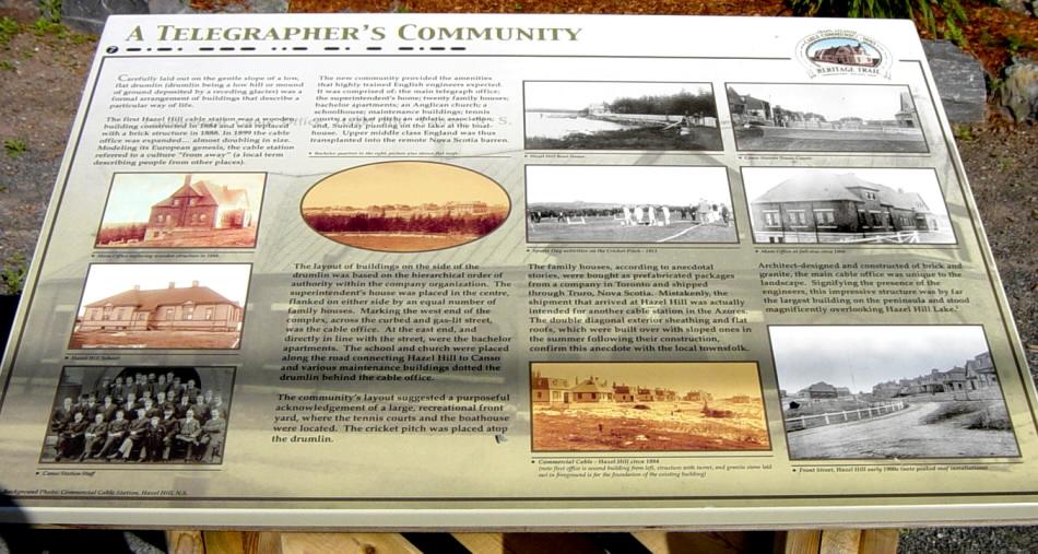 Hazel Hill: Commercial Cable Trans Atlantic Park, center interpretative panel