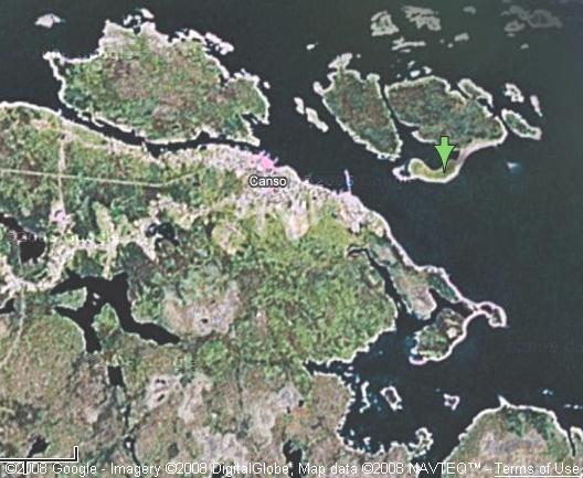 2007 satellite photograph of Canso harbour