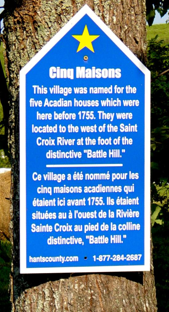 Hants County: Acadian Heritage sign #13, Sweets Corner