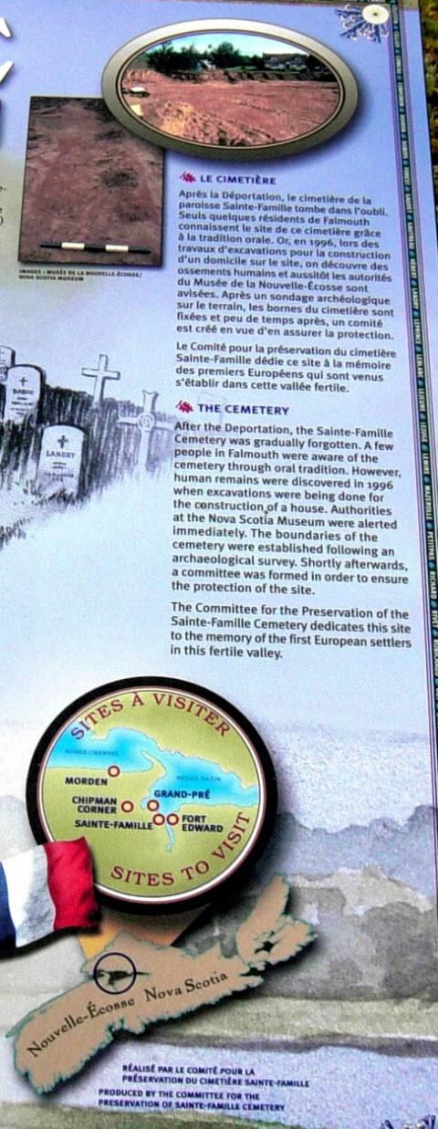 Falmouth: Sainte-Famille Cemetery interpretative panel