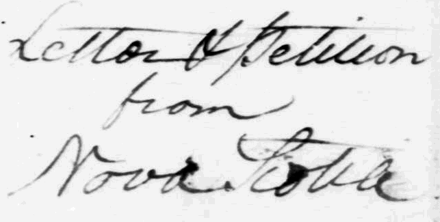 February 8th, 1776, Title: Letter and Petition from Nova Scotia