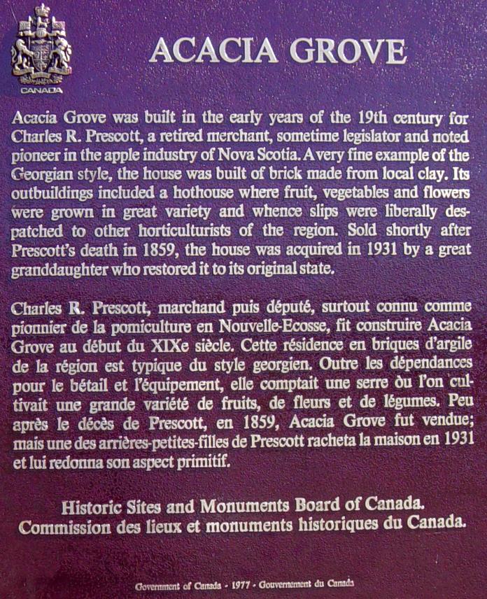 Historic plaque in the parking lot at Prescott House