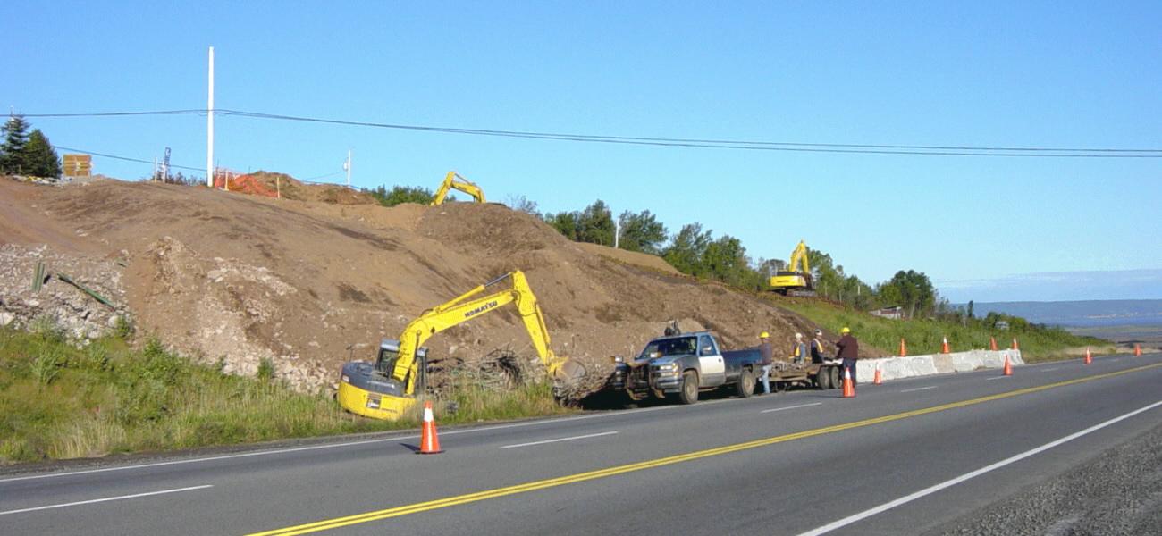 Nova Scotia, Avonport: Veterans Memorial in the midst of construction, twinning Highway 101
