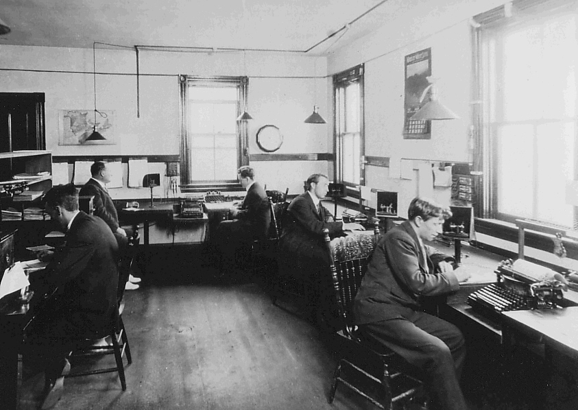 Marconi land lines room at Louisbourg, Cape Breton Island, Nova Scotia