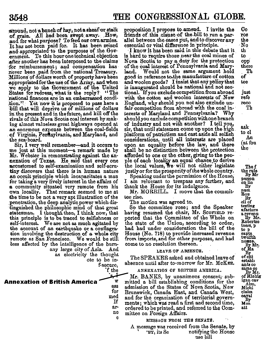 Nova Scotia Quotes: July 2, 1866: Congressional Globe, page 3548