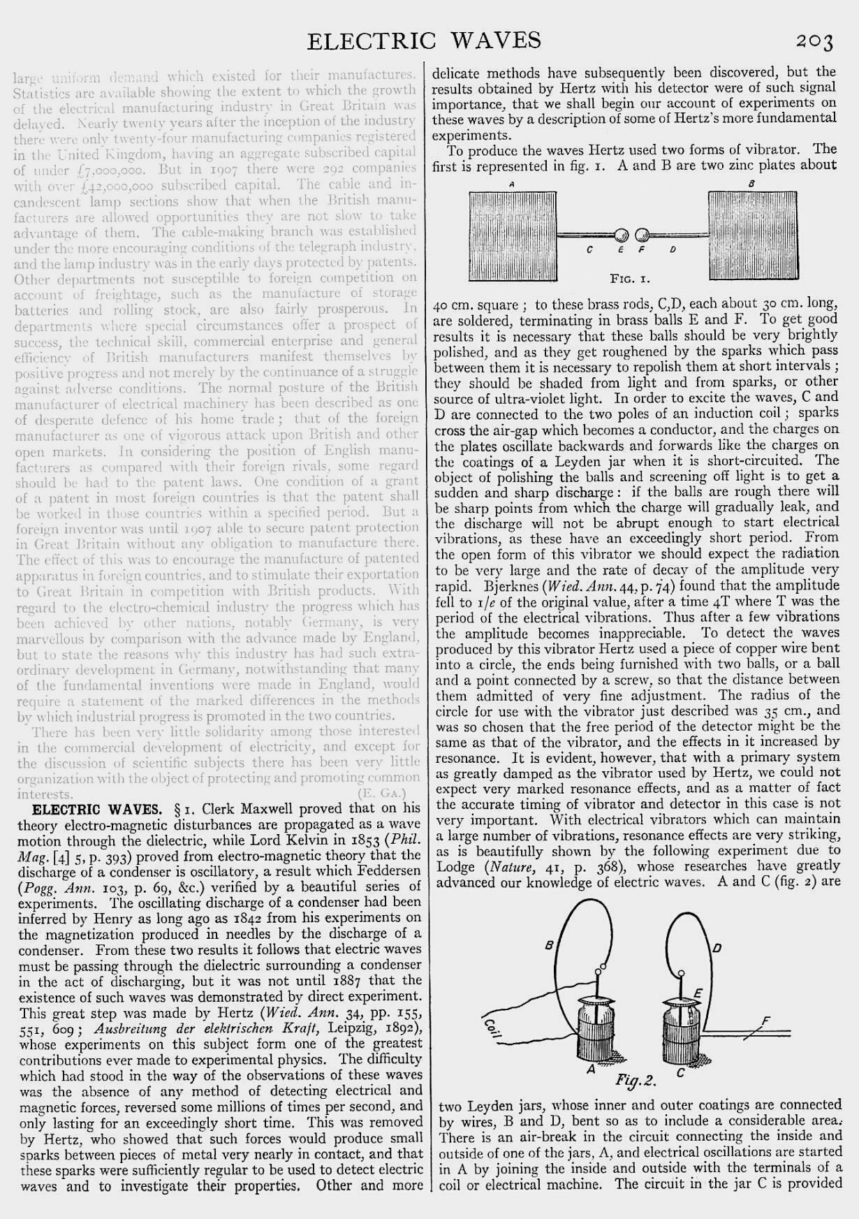 Electric Waves, by J.J. Thomson, page 203