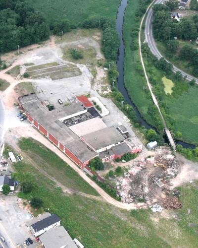 Aerial photograph 2: Remains of the Railway Roundhouse at Kentville, Nova Scotia