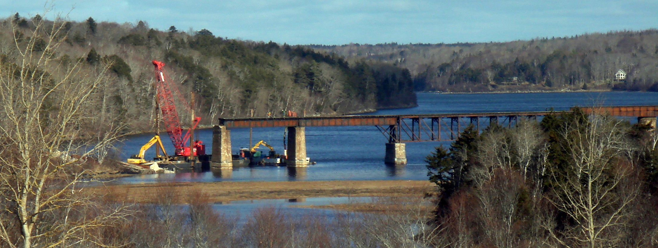 Dominion Atlantic Railway: Sissiboo River Bridge, Weymouth, Digby County, Nova Scotia, 26 Jan 2012