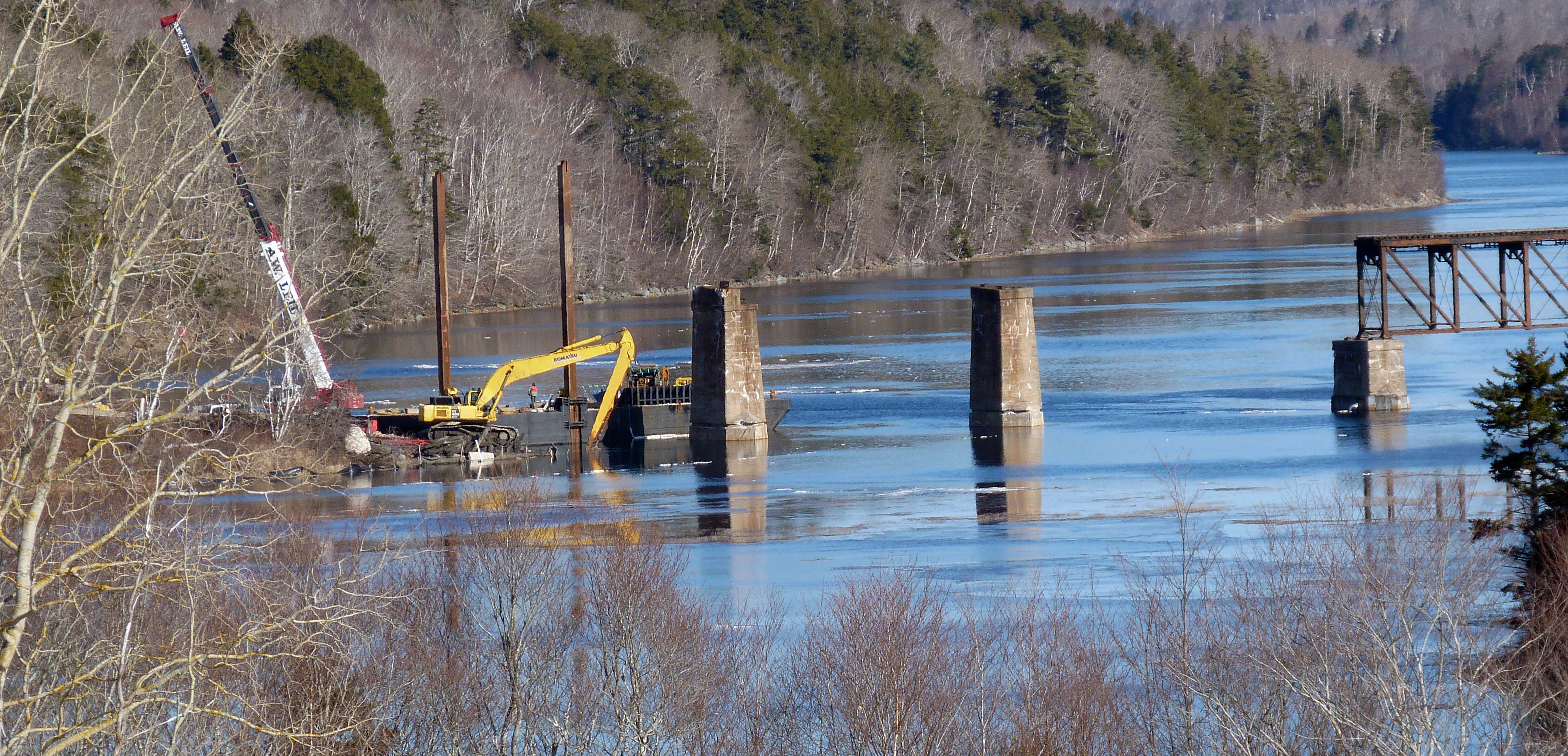 Dominion Atlantic Railway: Sissiboo River Bridge, Weymouth, Digby County, Nova Scotia, 08 Feb 2012