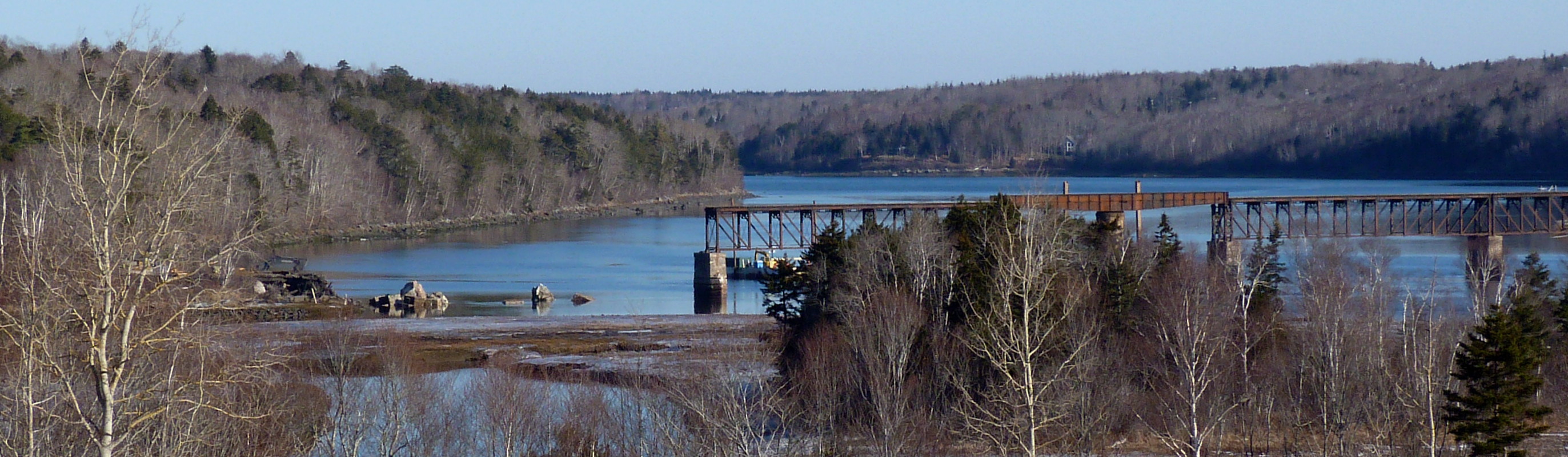 Dominion Atlantic Railway: Sissiboo River Bridge, Weymouth, Digby County, Nova Scotia, 10 Feb 2012