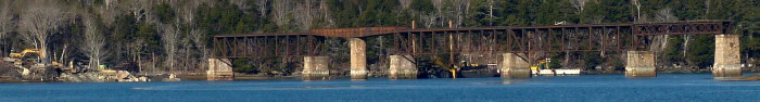 Dominion Atlantic Railway: Sissiboo River Bridge, Weymouth, Digby County, Nova Scotia, 10 Feb 2012