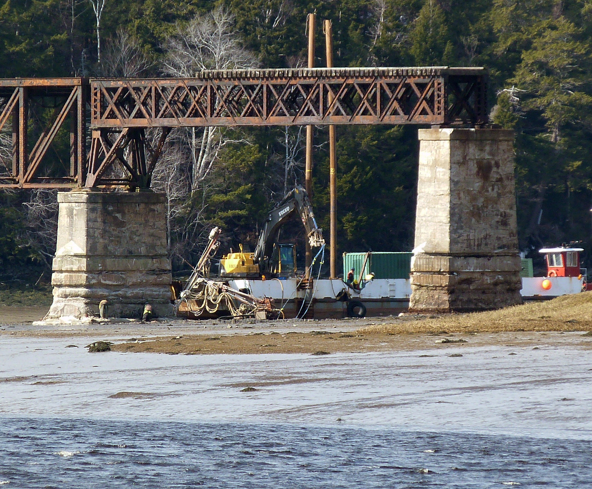 Dominion Atlantic Railway: Sissiboo River Bridge, Weymouth, Digby County, Nova Scotia, 18 Feb 2012