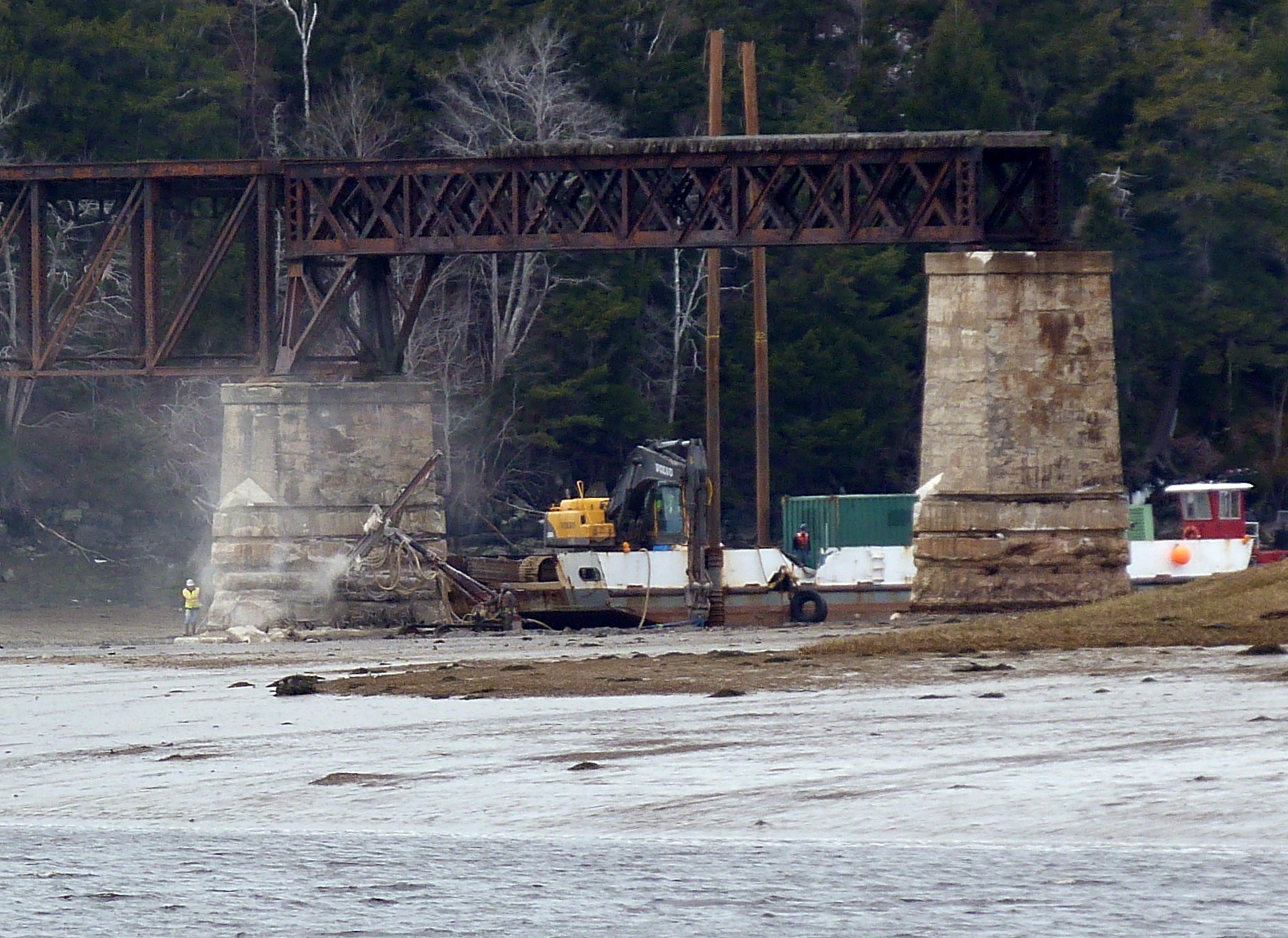 Dominion Atlantic Railway: Sissiboo River Bridge, Weymouth, Digby County, Nova Scotia, 18 Feb 2012