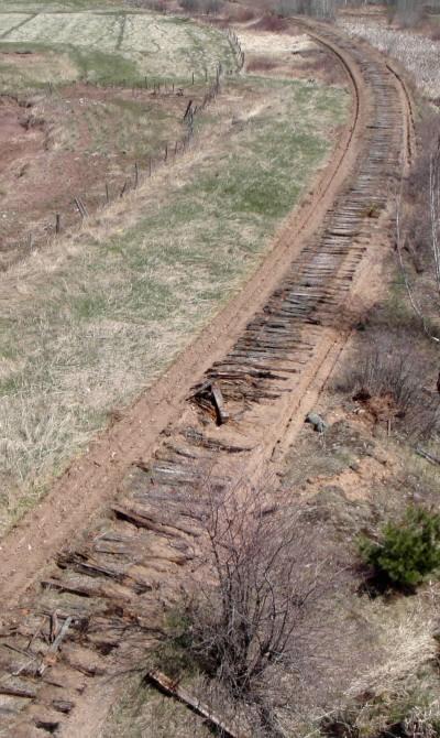 Scrapping the old Dominion Atlantic Railway main line track, April 2008